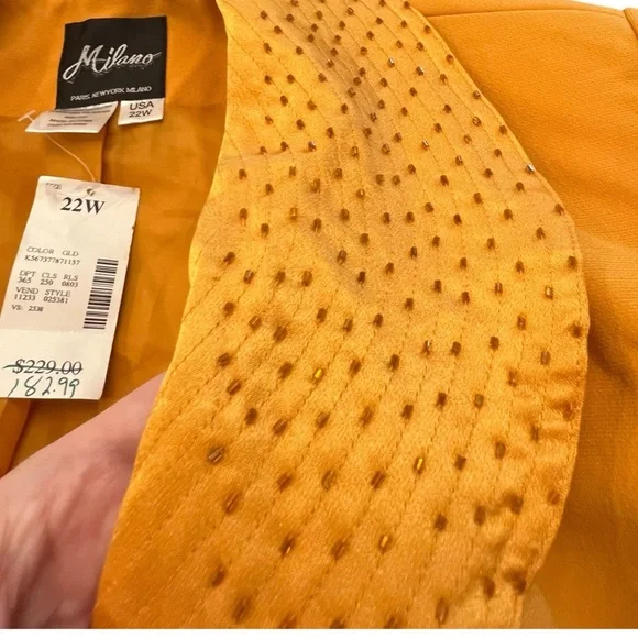 Milano Gold Beaded Long Jacket Skirt Suit Set Size 22W‎ Formal MOB Wedding NEW